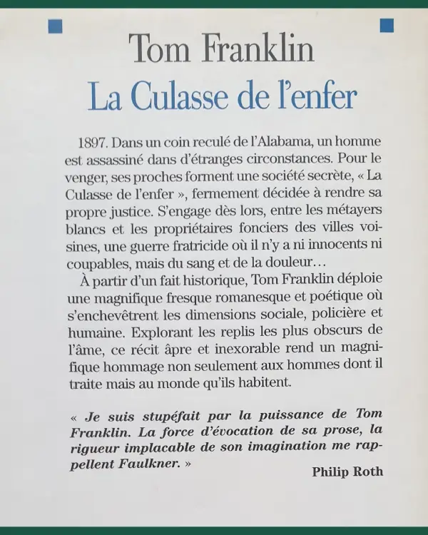 4e couv Tom Franklin La culasse de l'enfer