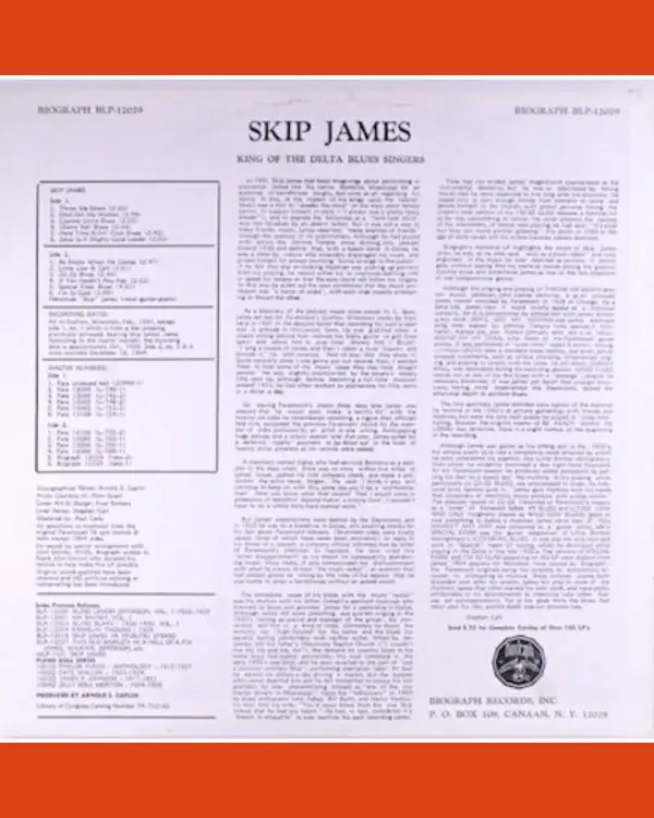 Skip James Early blues recordings 1931